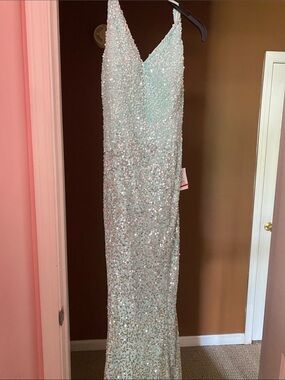 David's Bridal | Dresses | Jules And Cleo Green Sequins Prom Dress |  Poshmark
